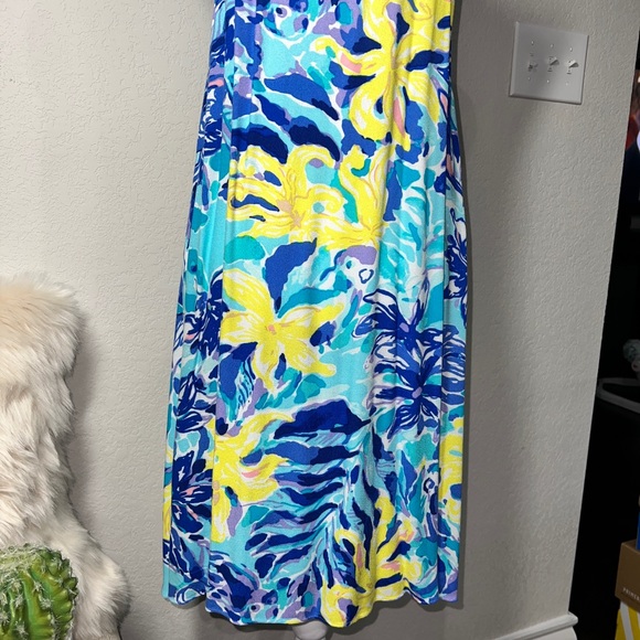Lilly Pulitzer Tropical Print Fringe Tassel Dress Size Medium - Picture 10 of 13
